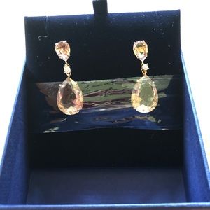 Swarovski pink drop earrings (vintage style)